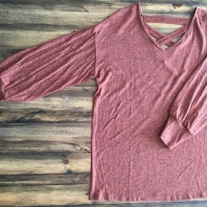 Vine & Love Burnt Orange V-Neck Sweatshirt